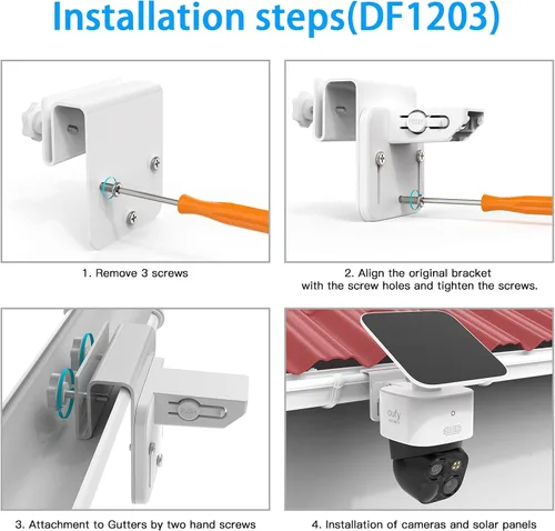 Miniatura 5 de Soporte de montaje de canalón compatible con Eufy Security SoloCam S340/SoloCam E30/E42, cámara de seguridad solar (1 unidad-blanco)