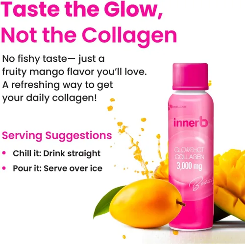 Miniatura 5 de CJwellcare Innerb Glowshot Collagen (10.1 onzas líquidas, 6 porciones) – Colágeno líquido marino para mujeres, 3,000mg de péptidos de colágeno
