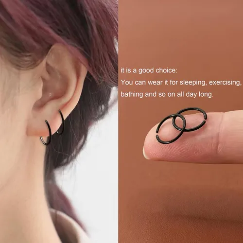 Miniatura 4 de Retenedores de plástico antialérgicos y anillos de nariz transparentes, calibre 20, unisex, para orejas sensibles y piel