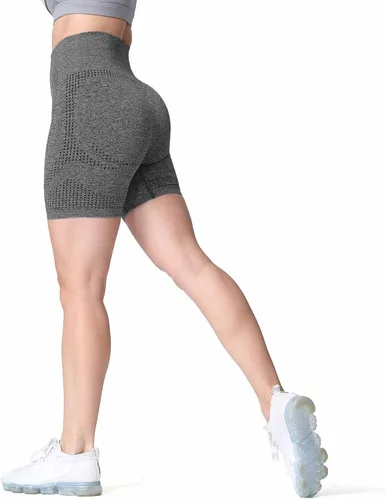 Aoxjox Vital 1.0 y 2.0 - Pantalones cortos de ciclista sin costuras para mujer, pantalones cortos de entrenamiento de cintura alta, pantalones