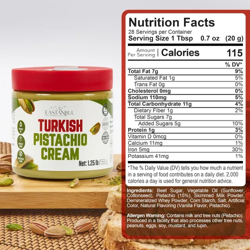Miniatura 2 de Eastanbul Crema de pistacho, 1.25 libras, mantequilla de pistacho, crema turca para untar, kit de barra de chocolate Dubai, pasta perfecta