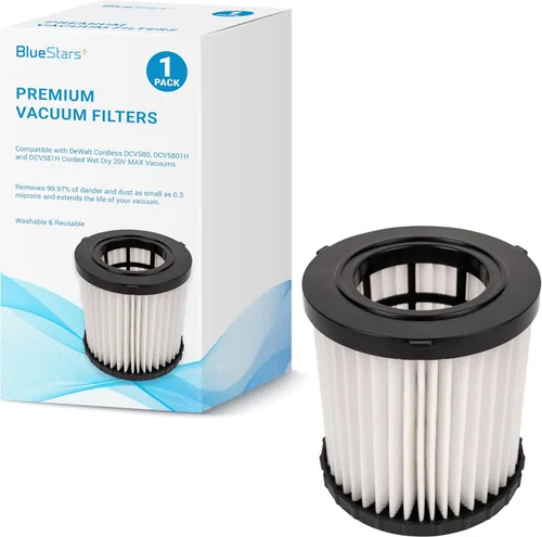 BlueStars DCV580H DCV581H - Filtro de repuesto para aspiradora DEWALT DCV580H inalámbrico DCV581H DCV5801H 20V MAX aspiradora portátil para