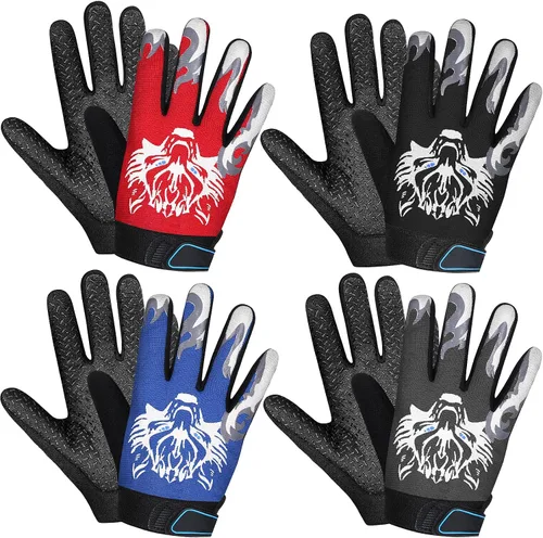 4 pares de guantes de ciclismo para niños y niñas y jóvenes guantes de bicicleta de montaña guantes deportivos cálidos para niños guantes de pesca