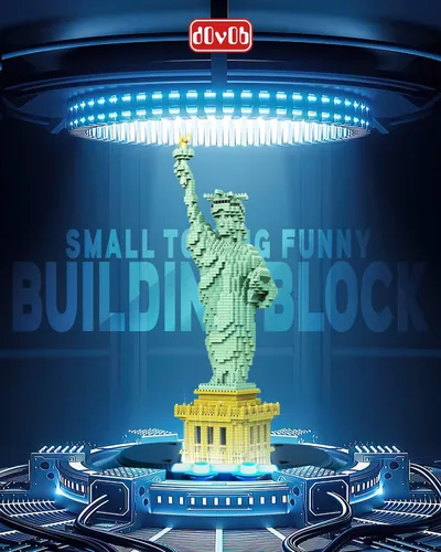 Miniatura 3 de dOvOb Estatua de la Libertad Micro Mini Bloques Conjunto de Construcción (2510PCS) - Modelo Arquitectónico Juguetes