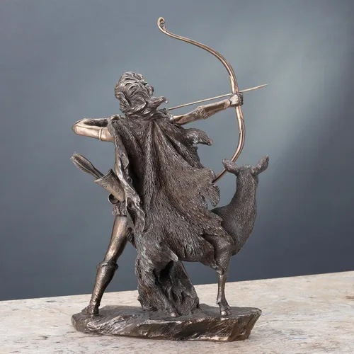 Miniatura 6 de Veronese Design 12 1/4 pulgadas Artemis Diosa de la caza y el desierto Escultura griega de resina fundida en frío con acabado de bronce