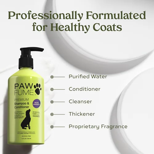 Miniatura 6 de PAWFUME Champú y Acondicionador para Caída de Pelo de Perro, Lavanda Real, 1 Paquete – Nutrir y Desenredar para un Abrigo Sedoso y Suave