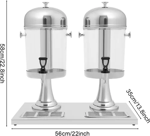 Miniatura 2 de Dispensador de bebidas de 4.22 galones con soporte y núcleo de hielo, recipiente comercial para bebidas frías con jarra de bebida de espita