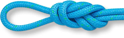 Cuerda de toro arborista de poliéster de doble trenza de 1/2" (12 mm), revestimiento azul neón, 150 pies