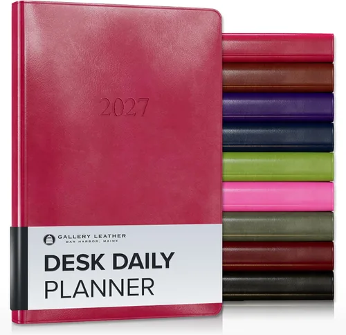 Miniatura 10 de Gallery Leather Daily Planner 2027, Elegantly Bound Daily Calendar Planner and Notebook with Stylish Gold-Gilded Page Edges, 12 Months - 2027