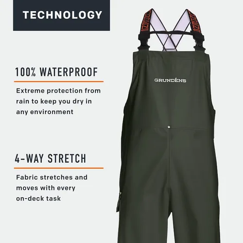 Miniatura 3 de Grundens Mens Neptune Commercial Fishing Bib Pants Waterproof, Adjustable