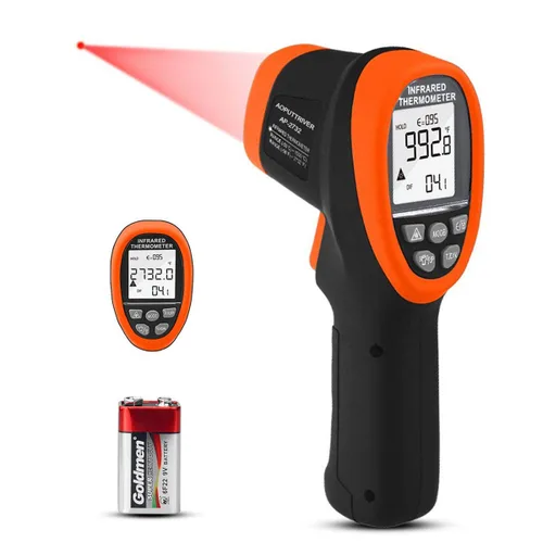 Miniatura 10 de Termómetro infrarrojo de alta temperatura -58℉~2732℉ Pirómetro industrial 30:1 medidor de temperatura IR digital, pistola de alta temperatura sin