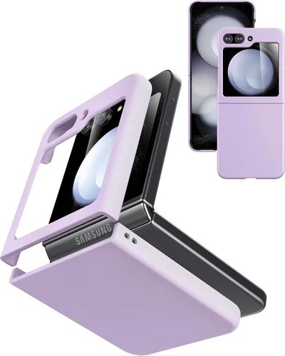 Cresee Funda para Samsung Galaxy Z Flip 5 (2023) con protector de pantalla de cubierta, funda delgada para teléfono de PC dura para Galaxy Z Flip5 -
