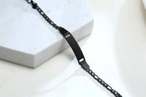 Miniatura 30 de Pulsera de barra para bebé: chapado en oro de 18 quilates, pulsera con placa de identificación personalizada para niños pequeños de mamá, nombre