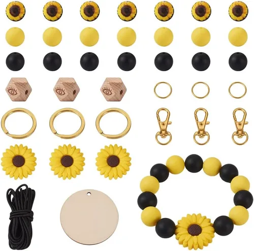 Miniatura 11 de Cuentas de silicona para hacer llaveros, cuentas de silicona con estampado de leopardo, cuentas de silicona hexagonales octágonas con cuentas