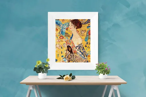 Miniatura 3 de DoMyArt Kit de pintura acrílica por números para adultos, pintura de fama mundial, 16 x 20 pulgadas (dama con ventilador)