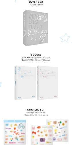 Miniatura 3 de My BTS Diary - Comprender verdaderamente los mensajes coreanos de BTS, mercancía oficial de BTS, paquete de libro conceptual de BTS Journal, aprende
