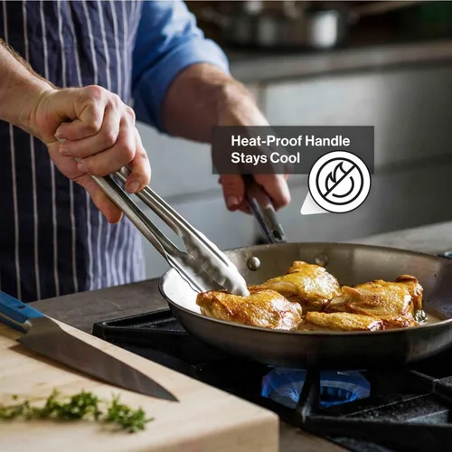 Miniatura 5 de Misen Juego de utensilios de cocina de acero inoxidable de 5 capas - Versátil, apto para lavavajillas - Set de 9 piezas - Sartén de 10", sartén