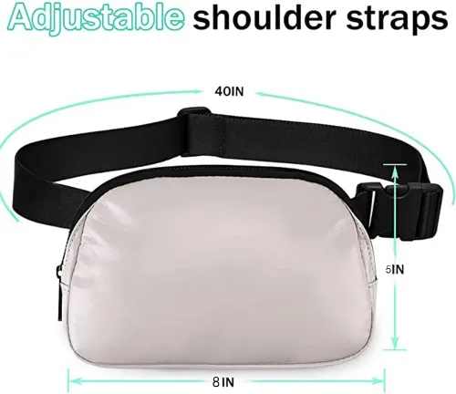 Miniatura 20 de Cangurera cruzada para mujer, mini bolsa para cinturón de 1 litro con correa ajustable de 32 a 51 pulgadas, bolsa de cintura pequeña para viajes