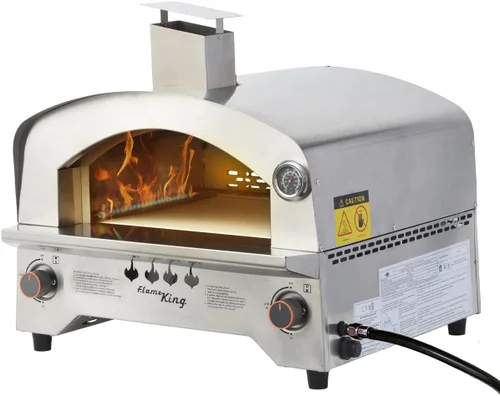 Flame King Horno al aire libre para pizza y alimentos de gas propano para acampar, patio trasero, portón trasero