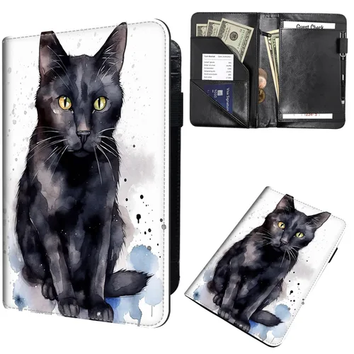 Libros de mesero para camarera, cartera de cuero con cremallera, soporte para recibos, para camarero, camarero, accesorios para camarero, delantal