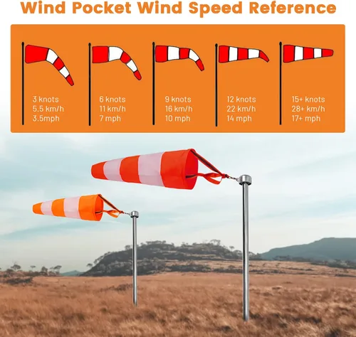 Miniatura 4 de 2 banderas reflectantes colgantes de manga de viento para exteriores, parada de rasgaduras, aeropuerto, calcetines de medición, calcetines de viento