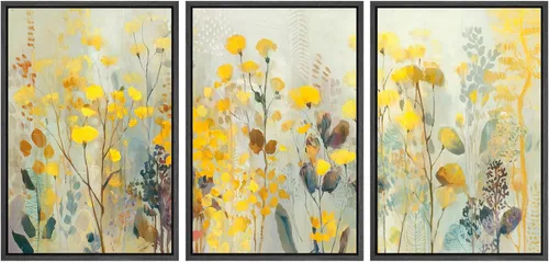 Miniatura 142 de SIGNWIN Impresión en Lienzo Enmarcado Arte de Pared Rosa Blanca Suave Floral Flores Delicadas en Floración Ilustraciones Modernas Bohemias Escénicas
