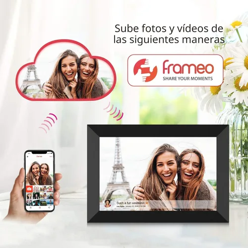 Miniatura 2 de FRAMEO - Marco de fotos digital inteligente WiFi de 10.1 pulgadas, pantalla táctil LCD IPS de 1280 x 800, rotación automática vertical y paisaje