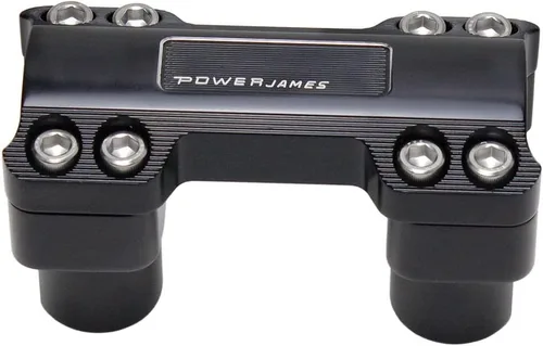 Miniatura 5 de POWER JAMES Elevadores de manillar negros de 1 1/4 pulgadas compatibles con Harley Davidson Softail, Fat Boy, Dyna, Road King con cubierta