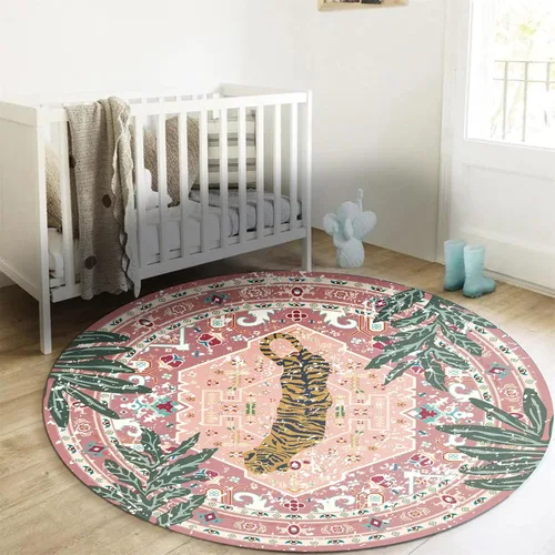 Miniatura 16 de Alfombras hippie, alfombras de 2 x 3 de lana sintética tropical rosa boho para baño, cocina, entrada interior pequeña. Alfombra moderna vintage