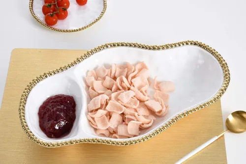 Miniatura 4 de Pampa Bay Bandeja de porcelana de 2 secciones (dorado)