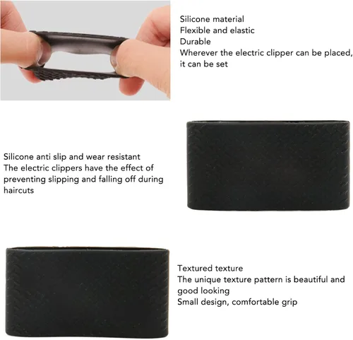 Miniatura 5 de Bandas de corte de peluquero, 3 unidades, bandas de silicona antideslizantes para herramienta de peluquero, funda protectora para peluquero, manga