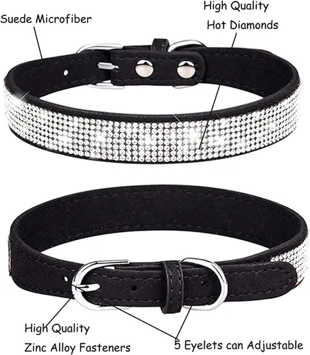 Miniatura 7 de Collar de perro lindo con diamantes de imitación, collar de gato elegante con cristales de diamantes brillantes, collares suaves y bonitos