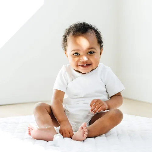Miniatura 5 de Conjunto de body con cierre lateral para bebé, 100 % algodón para niño y niña, overol unisex tipo kimono para niño, paquete de 4