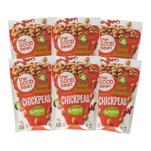 Miniatura 8 de The Good Bean Garbanzos crujientes – Sal marina – (paquete de 6) bolsa resellable de 6 onzas – Frijoles de garbanzos asados – Snack vegano con buena