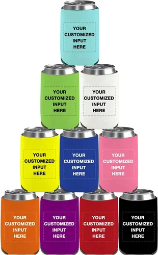 Miniatura 45 de Enfriadores de cerveza personalizados con manga de lata, 20 unidades, enfriador de latas personalizado con logotipo de foto para bodas, pesca, Negro