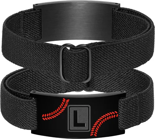 Miniatura 44 de Regalos de béisbol para niños y hombres, entrenador, equipo, niños, jugador, inicial, con letra A-Z, pulseras de béisbol, regalos de fiesta
