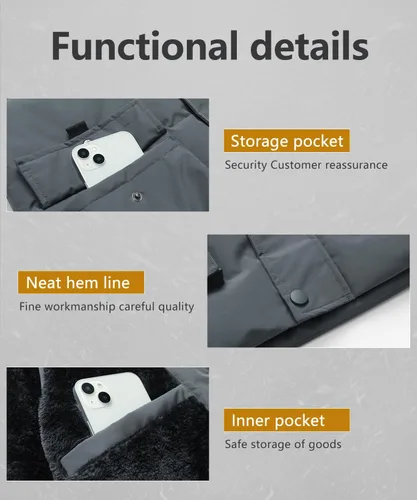 Miniatura 6 de MOERDENG Abrigos cálidos de invierno para hombre, chaleco de moda para exteriores, impermeable, con capucha, abrigos acolchados, chaleco