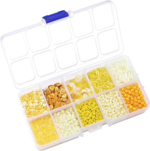 Miniatura 8 de Cuentas surtidas para la fabricación de joyas, cuentas de tubo de cristal para corneta, lentejuelas sueltas, varios tamaños para manualidades