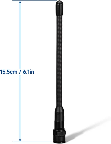 Miniatura 5 de Eightwood BNC - Antena de escáner de mano, paquete de 2 unidades de doble banda 144/430 MHz VHF UHF Antena de radio aficionado flexible de 6