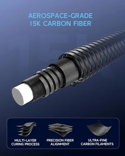Miniatura 8 de KONLLEN 2.0 Carbon Fiber Pool Cue, Low Deflection Shaft with Pro Taper, Ebony Inlay Design, 12.5mm / 11.8mm Tip, Adjustable Weight System 003