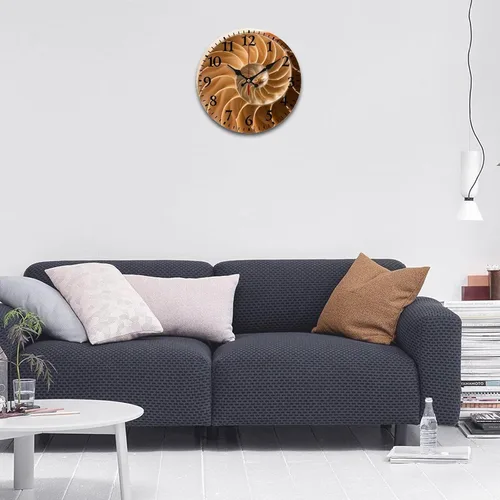 Miniatura 6 de Fibonacci Curve Golden Sección Reloj de pared PVC redondo reloj silencioso sin tictac decorativo para oficina en casa 25cm/9.84in