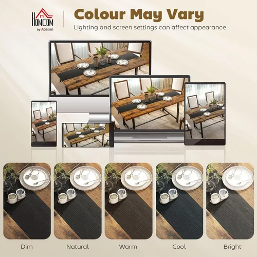 Miniatura 8 de HOMCOM Mesa de comedor industrial para 8 personas, mesa de cocina rectangular de 70.9 pulgadas de largo con mesa grande y patas de acero