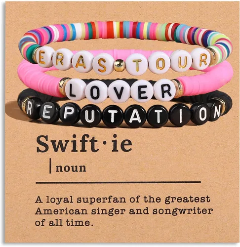 Korotho Taylor Lover Fearless Reputation Red 1989 Speak Now Midnights Pulsera para Eras Music, Taylor Album Inspirado Pulseras Set Swiftie Outfit