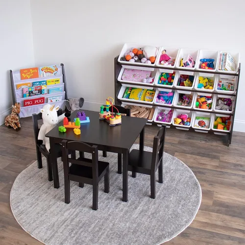 Miniatura 5 de Tot Tutores WO697 Colección de amigos, librería de almacenamiento en bastidor de libros para niños, blanco, rosa y púrpura, Madera maciza
