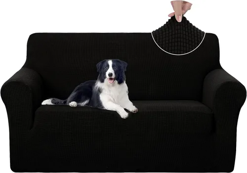 Miniatura 28 de U-NICE HOME Funda elástica para sofá, lavable, protector de muebles para sofá de 3 cojines, apta para mascotas (sofá, gris)