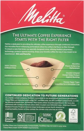 Miniatura 11 de Melitta - Filtros cónicos para café #4, marrón natural, 100 unidades (paquete de 3), 300 filtros en total - Compatible con todas las cafeteras