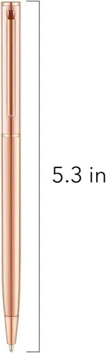Miniatura 2 de Unibene Bolígrafos retráctiles metálicos delgados – Oro rosa, bonito regalo para uniforme de oficina, estudiantes, profesores, bodas, Navidad, punta