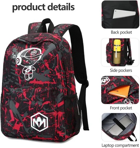 Miniatura 7 de Mochila preescolar para niños y niñas, bolsas escolares para niños y niñas, bolsas escolares para jardín de infantes, Música Niño Rojo
