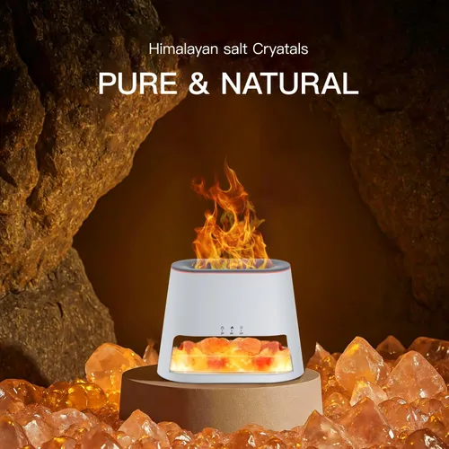Miniatura 3 de Lámpara de sal del Himalaya 2 en 1 y difusor ultrasónico de aceite esencial, difusor de aromaterapia, humidificador de niebla fría, lámpara