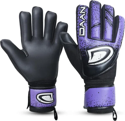 Miniatura 11 de Guantes de portero de fútbol para niños con dedo, agarre de látex fuerte, dedos y palmas acolchados, transpirables, muñeca ajustable, duraderos